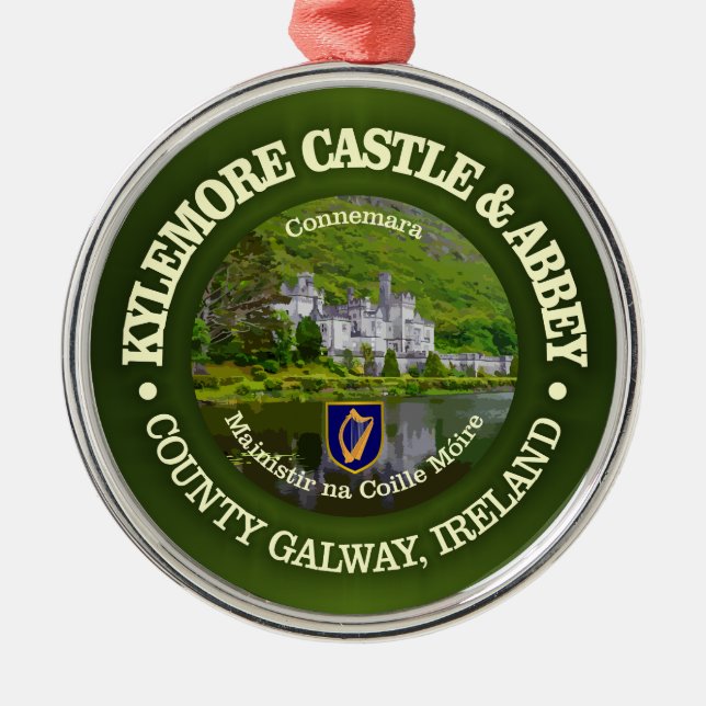 Ornamento De Metal Kylemore Castle & Abbey (rd) (Frente)