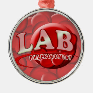 ORNAMENTO DE METAL LAB PHLEBOTOMIST RBC LOGOTIPO