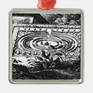 Ornamento De Metal Labirinto em Heidelberg, Hortus Palatinus (engravi