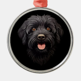 Ornamento De Metal Labradoodle Black Dog