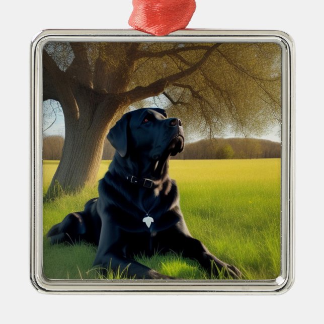 Ornamento De Metal Labrador Retriever (Frente)