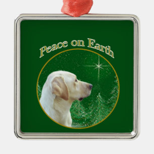 Ornamento De Metal Labrador Retriever (amarelo) Paz