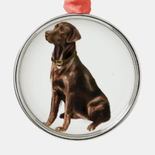 Ornamento De Metal Labrador Retriever - Chocolate 1