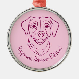 Ornamento De Metal Labrador Retriever. Felicidade, Edição Retriever!