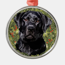 Ornamento De Metal Labrador Retriever Wreath