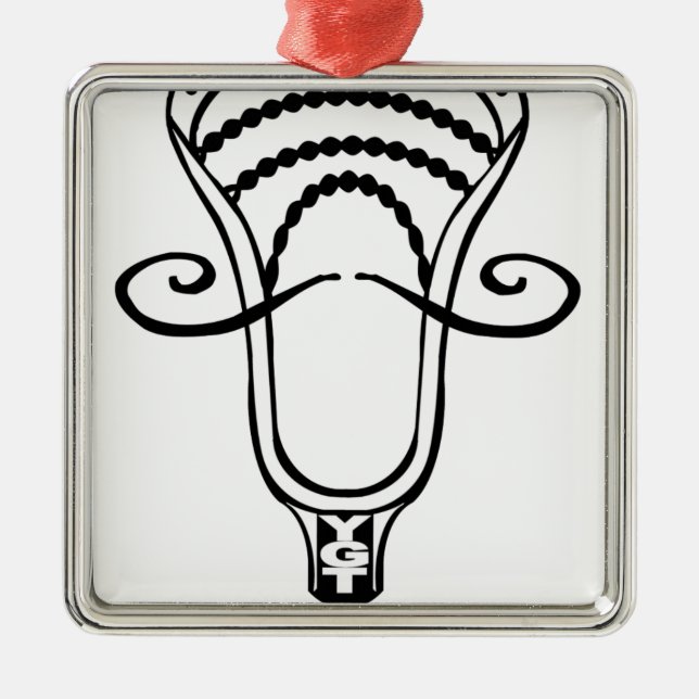 Ornamento De Metal Lacrosse BroStache (Frente)
