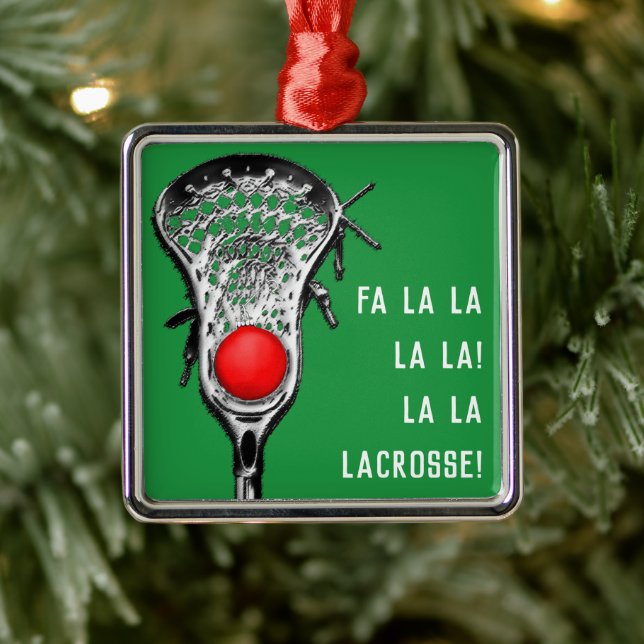 Ornamento De Metal Lacrosse Christmas Cheer (Árvore)