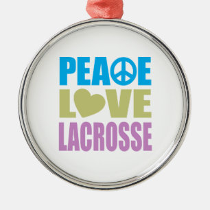 Ornamento De Metal Lacrosse do amor da paz