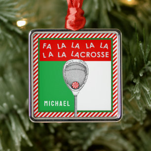 Ornamento De Metal Lacrosse Goalie Holiday Gift