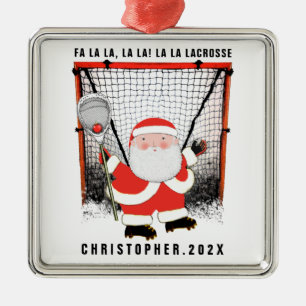 Ornamento De Metal Lacrosse Goalie Holiday Gift