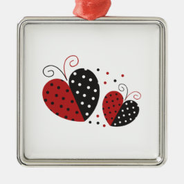 Ornamento De Metal Ladybug Heart fofo
