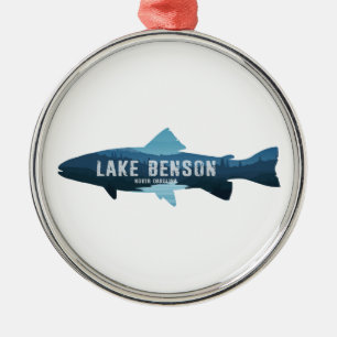 Ornamento De Metal Lago Benson North Carolina Peixes