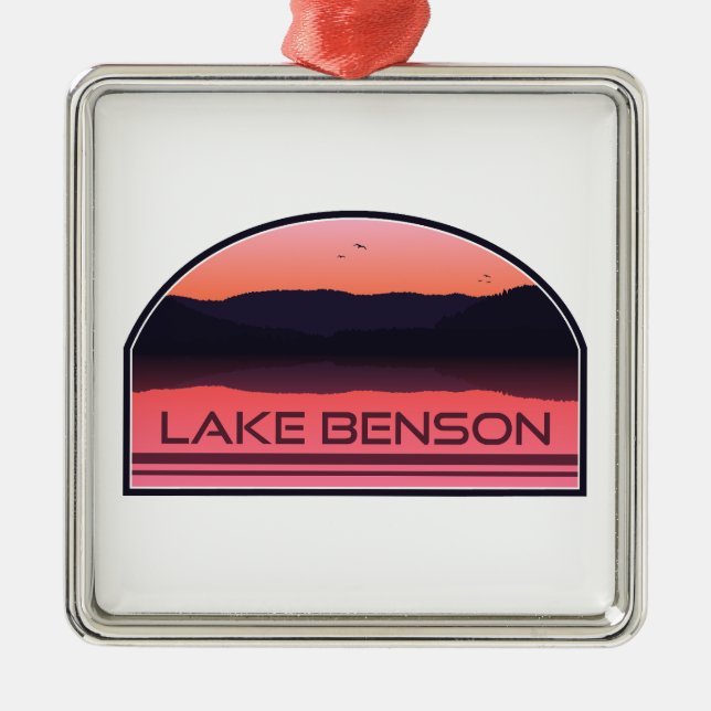 Ornamento De Metal Lago Benson North Carolina Red Sunrise (Frente)