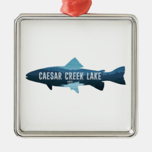 Ornamento De Metal Lago Caesar Creek Ohio Peixes