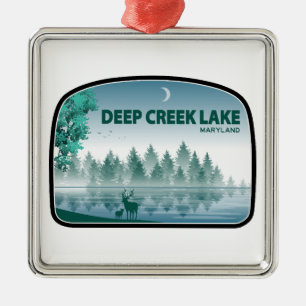 Ornamento De Metal Lago Deep Creek Maryland Veados