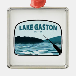 Ornamento De Metal Lago Gaston North Carolina Virginia Fish Rod