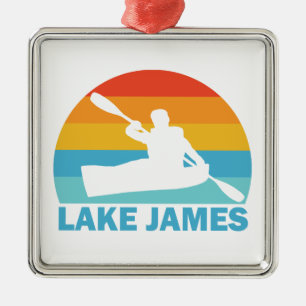 Ornamento De Metal Lago James North Carolina Kayak