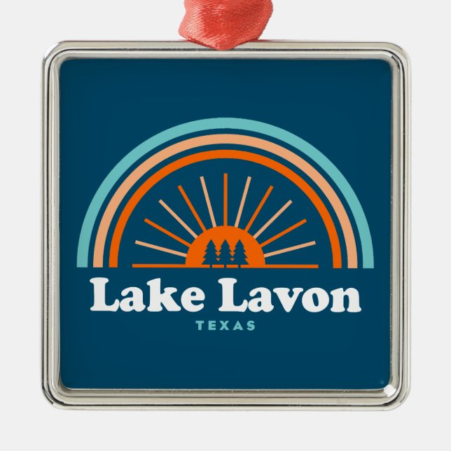 Ornamento De Metal Lago Lavon Texas Rainbow (Frente)