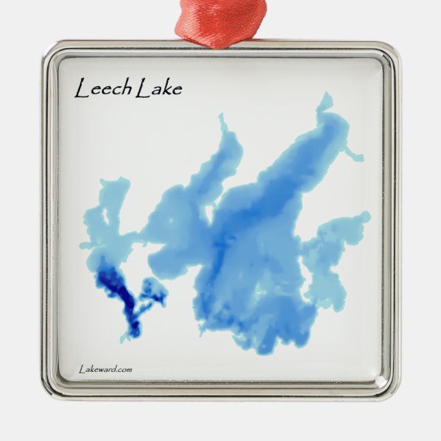 Ornamento De Metal Lago Leech detalhado (Frente)