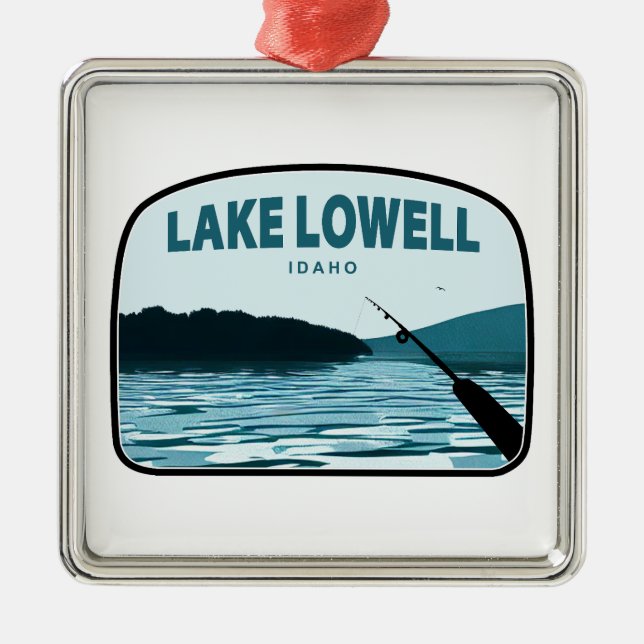 Ornamento De Metal Lago Lowell Idaho Fisheries Rod (Frente)