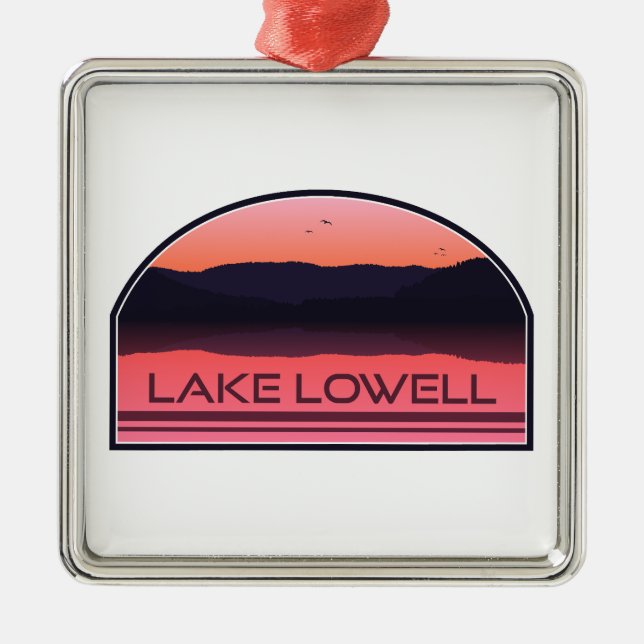Ornamento De Metal Lago Lowell Idaho Red Sunrise (Frente)