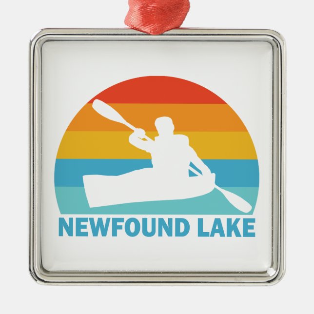 Ornamento De Metal Lago Newfound New Hampshire Kayak (Frente)