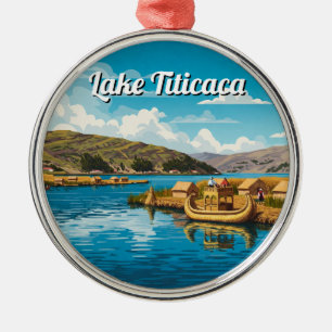 Ornamento De Metal Lago Titicaca Floating Islands Vintage