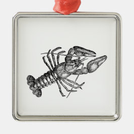 Ornamento De Metal Lagosta Vintage #1 Desenho