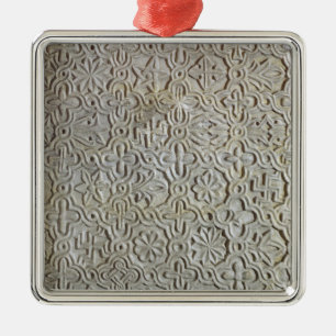 Ornamento De Metal Laje bizantina com decoração cruciforme, 12th-14