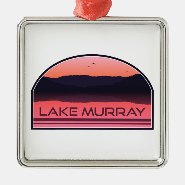 Ornamento De Metal Lake Murray South Carolina Red Sunrise (Frente)