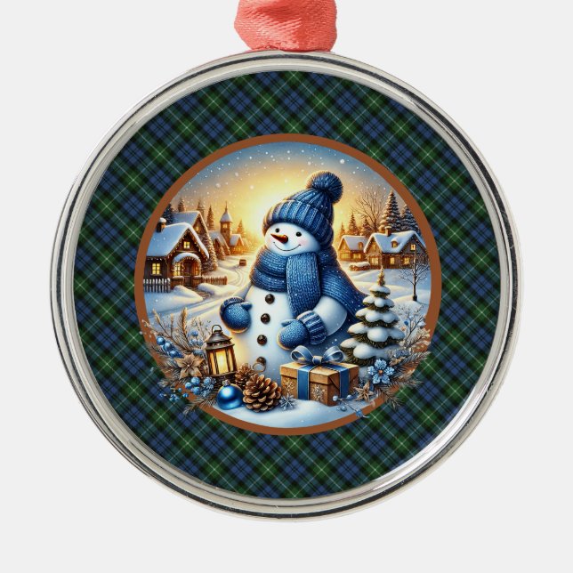 Ornamento De Metal Lamont Ancient  Scottish Tartan Christmas (Frente)