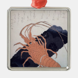Ornamento De Metal Langoustine com um bloco do carvão vegetal, c.183