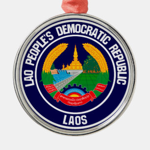 Ornamento De Metal Laos Round Emblem