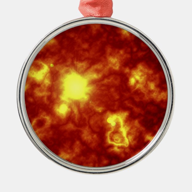 Ornamento De Metal Laranja e Amarelo (Frente)