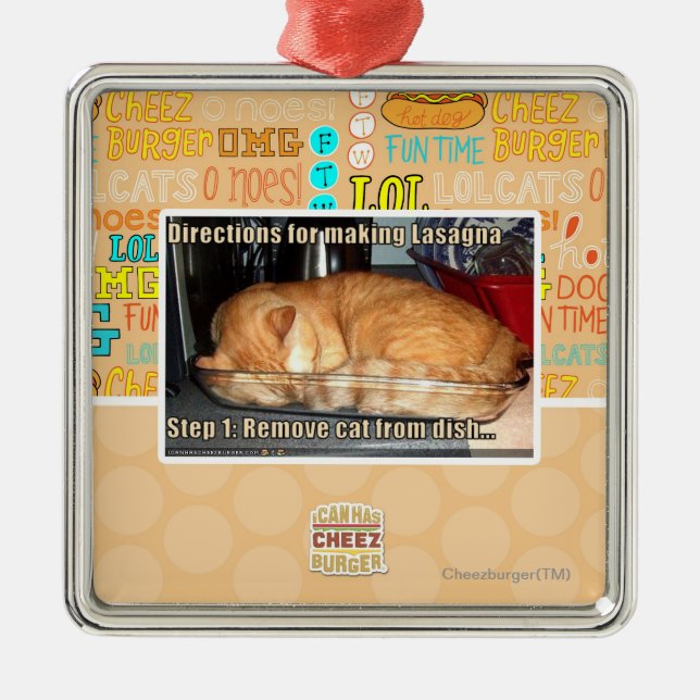 Ornamento De Metal Lasanhas do fazer (Frente)