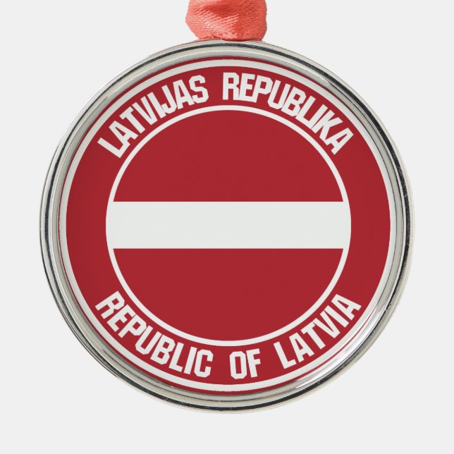 Ornamento De Metal Latvia Round Emblem (Frente)