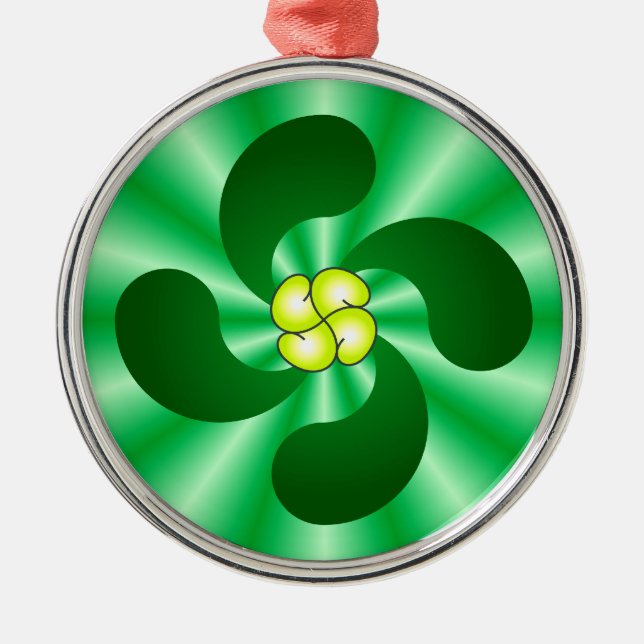 Ornamento De Metal Lauburu cruz de basco Basque cross (Frente)
