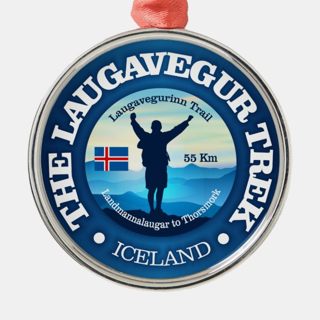 Ornamento De Metal Laugavegur Trek (caminhada) (Frente)