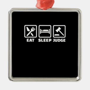 Ornamento De Metal Lawyer Eat Sleep Juiz