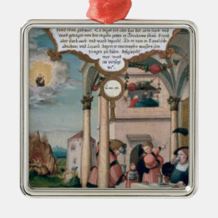 Ornamento De Metal Lazarus e a mesa de homem rico