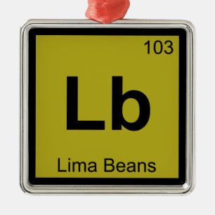 Ornamento De Metal Lb - Química de Feijão Lima Símbolo da Tabela Peri