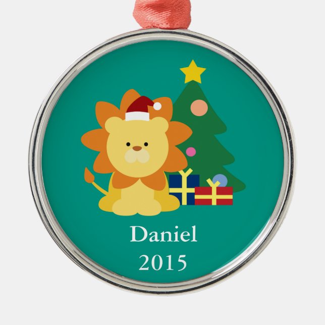 Ornamento De Metal Leão de Natal (Frente)