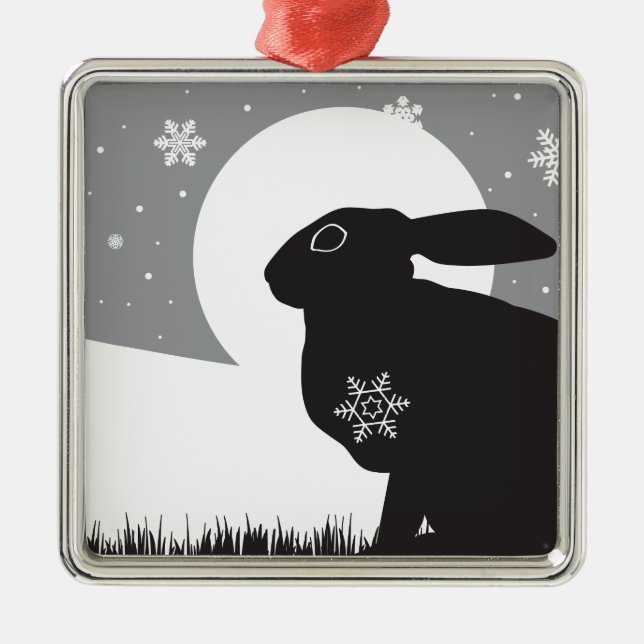 ORNAMENTO DE METAL LEBRE DA NEVE (Frente)