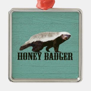Ornamento De Metal Legal Rustic Honey Badger