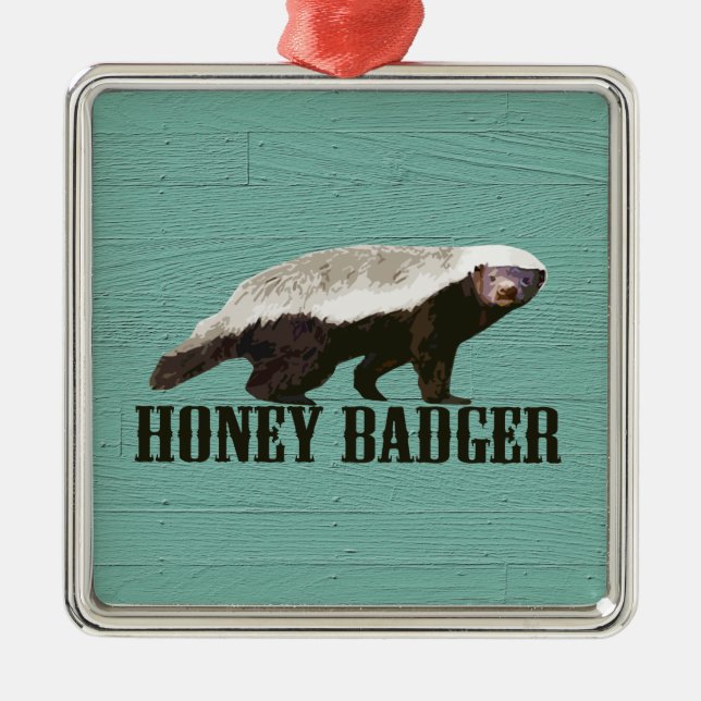 Ornamento De Metal Legal Rustic Honey Badger (Frente)