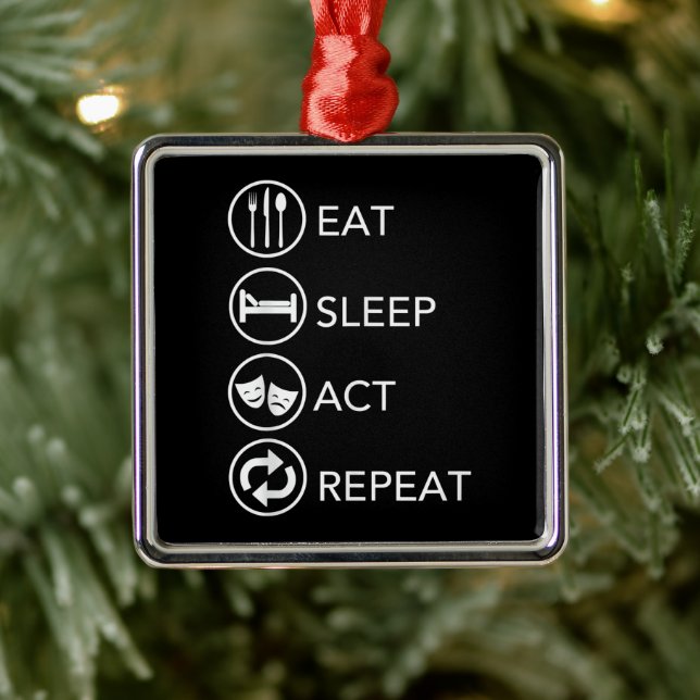 Ornamento De Metal Lei do Sono Repetir Atores Atuando Presente (Árvore)