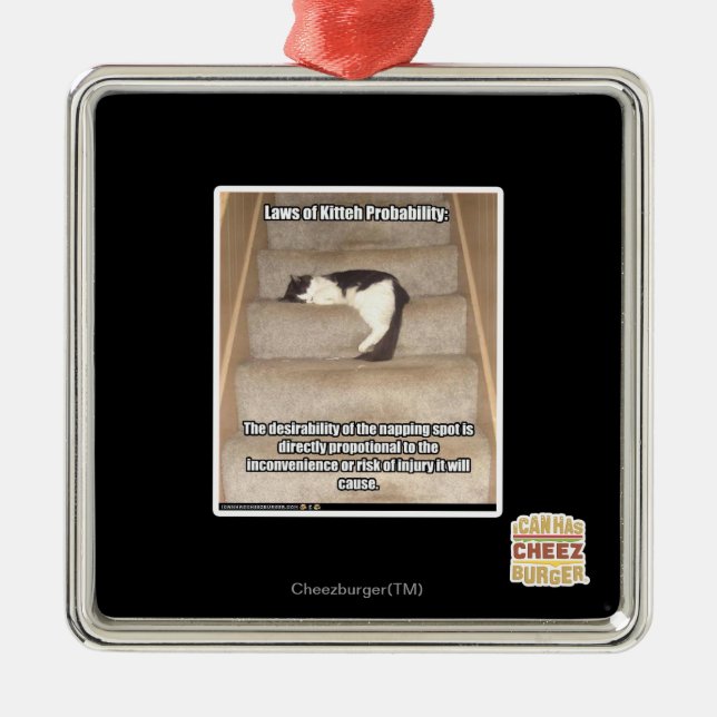 Ornamento De Metal Leis da probabilidade de Kitteh (Frente)