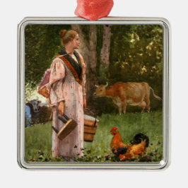 Ornamento De Metal Leite Maid (Fazenda Leiteira)