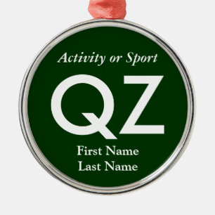 Ornamento De Metal Lembrança da letra de time do colégio da faculda