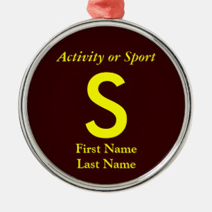 Ornamento De Metal Lembrança da letra de time do colégio da faculda